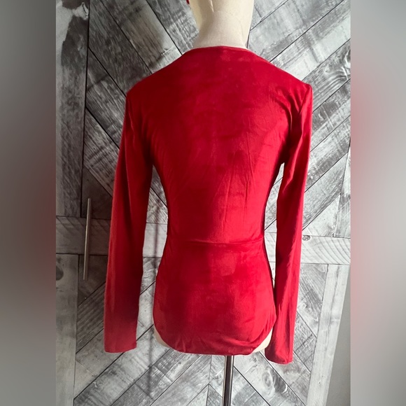 GOJANE NWOT ALL TIED UP RED BODYSUIT. SIZE MEDIUM - Picture 6 of 7